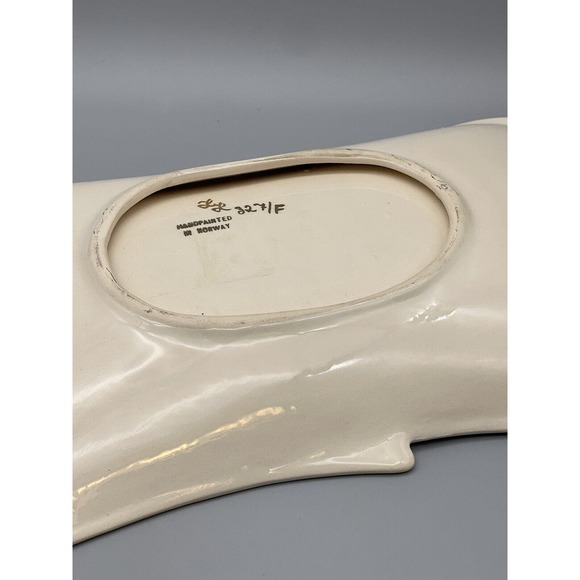 Vintage Norwegian Fisherman Porcelain Hand Painted Platters Norway Signed Set 2 - Picture 10 of 16